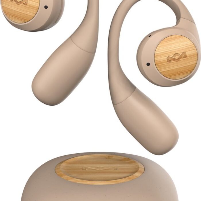 House of Marley Liberate Open Draadloze Oordopjes – Bluetooth 5.3 – Open Ear – Sport Oortjes – 20 uur Speeltijd - Zweetbestendig en Waterbestendig - USB C - Gemaakt van Duurzame Materialen - Cream