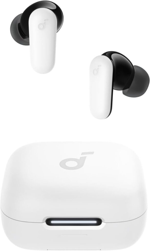 soundcore by Anker P30i Draadloze Oordopjes Wit - Earbuds - Active Noise Cancelling, Multipoint Connection, 45 uur accuduur, Bluetooth 5.4, IP54 spatwaterbestendig, Telefoonhouder