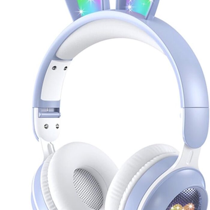 Draadloze Kinderhoofdtelefoon met LED-Lichten en Afneembare Microfoon - Opvouwbaar en Comfortabel - Volumelimiet 85 dB voor Veilig Geluid