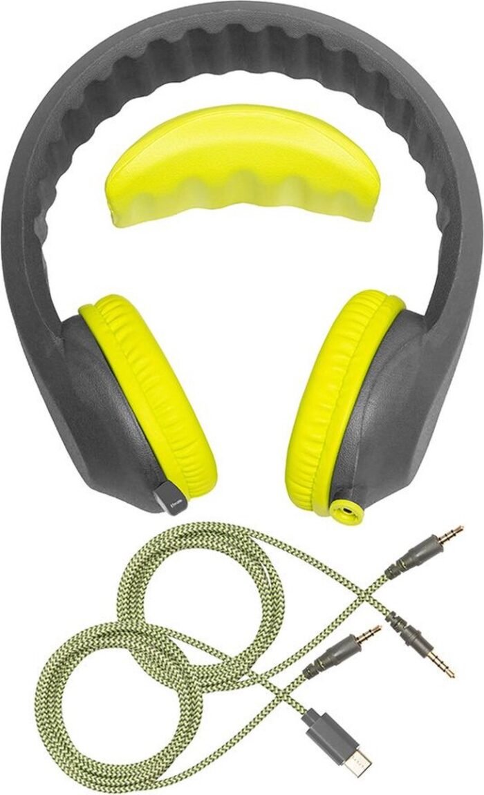 KidsCover EduFlex Lime koptelefoon - Hoofdtelefoon met Volumebegrenzing - Bekend van school - Voor peuter & kind - USB-C