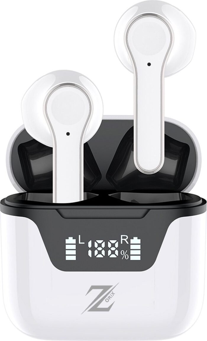 Zorix AirBudz X3 - Draadloze Oordopjes - Bluetooth Oordopjes - Oortjes Draadloos - Sport & Werk - IPX5 Waterdicht - Lange Batterijduur | Comfortabele Pasvorm | Wit