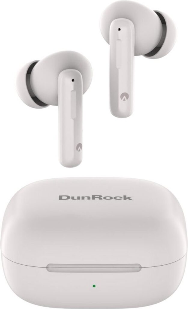 DunRock® Bubble - Sand gray wit - draadloze oordopjes met ANC noise cancelling - Bluetooth oortjes - Met DunRock App voor je smartphone