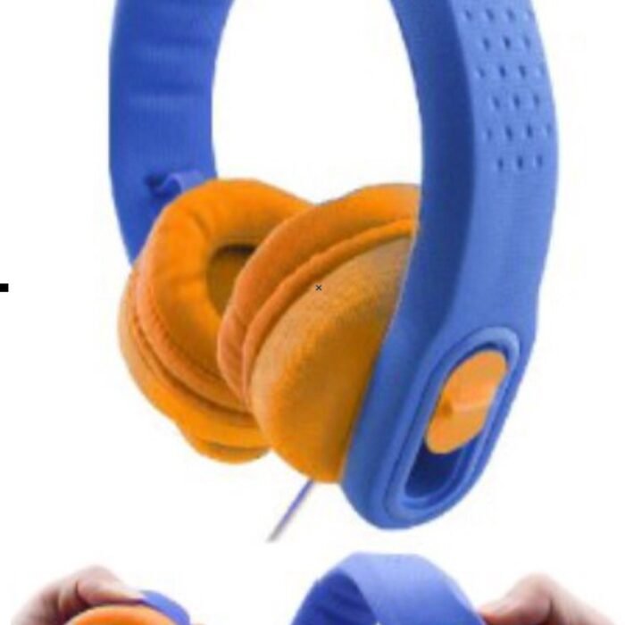 DKT Eduline Flexifoon blauw/oranje flexibele hufterproof koptelefoon hoofdtelefoon kinderen voor gebruik in de school klas