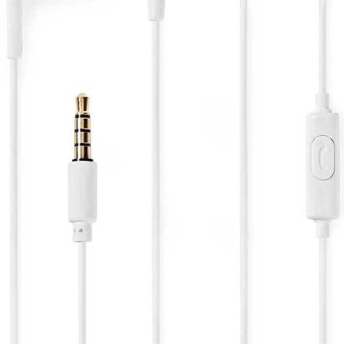 Nedis Bedrade Koptelefoon - 3,5 mm - Kabellengte: 1.20 m - Ingebouwde microfoon - Volumebediening - Wit