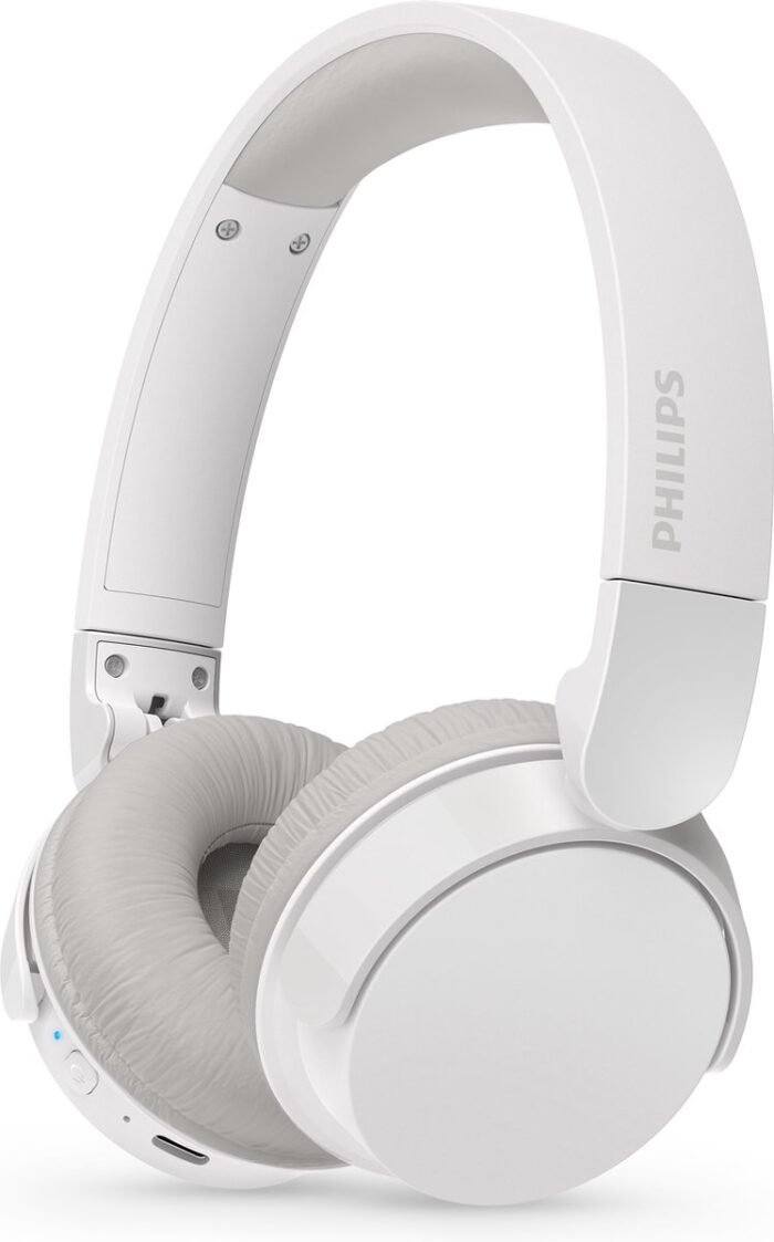 PHILIPS TAH3209WT Lightweight On Ear draadloze Bluetooth Headphones met Passive Noise Isolation - 25 uur afspeeltijd, natuurlijk geluid, heldere gesprekken, dynamische bass, 2 uur USB-laden - Wit