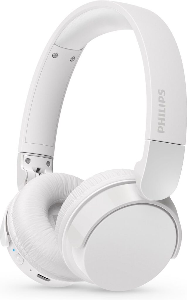 PHILIPS TAH4209 Lichtgewicht On Ear draadloze Bluetooth Headphones met Passive Noise Isolation - multipoint connectie - 55 uur afspeeltijd, natuurlijk geluid, heldere gesprekken, dynamische bass, 2 uur USB-laden - Wit