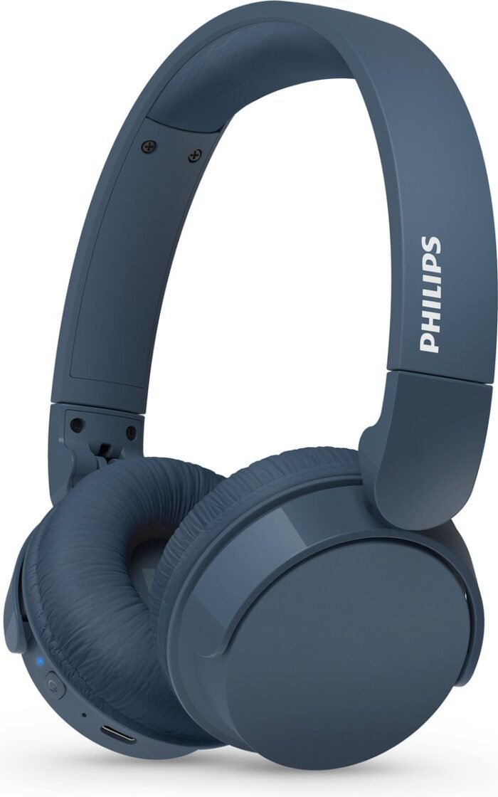 PHILIPS TAH4209 Lichtgewicht On Ear draadloze Bluetooth Headphones met Passive Noise Isolation - multipoint connectie - 55 uur afspeeltijd, natuurlijk geluid, heldere gesprekken, dynamische bass, 2 uur USB-laden - Denim Blauw
