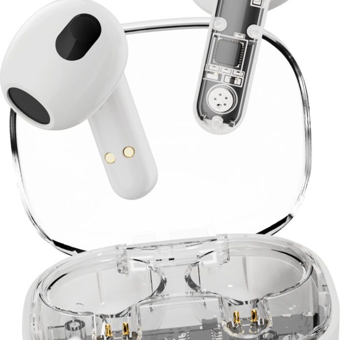 Streetz T150 TWS In-Ear Koptelefoon - True Wireless Earbuds - USB-C Oplaadcase - Transparant/Wit