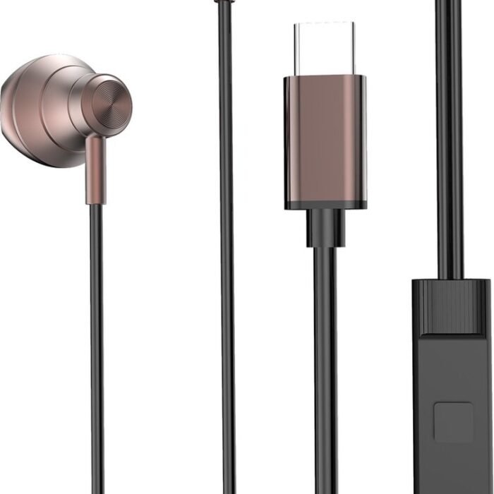 Oortjes met Draad USB C Zwart 711 Geschikt voor iPhone 16 / 16 Pro / 16 Pro Max / 15 / 15 Pro / 15 Plus / 15 Pro Max - oordopjes met Draad - USB-C Aansluiting - In-Ear Oordopjes met Draad - Bedrade Oortjes