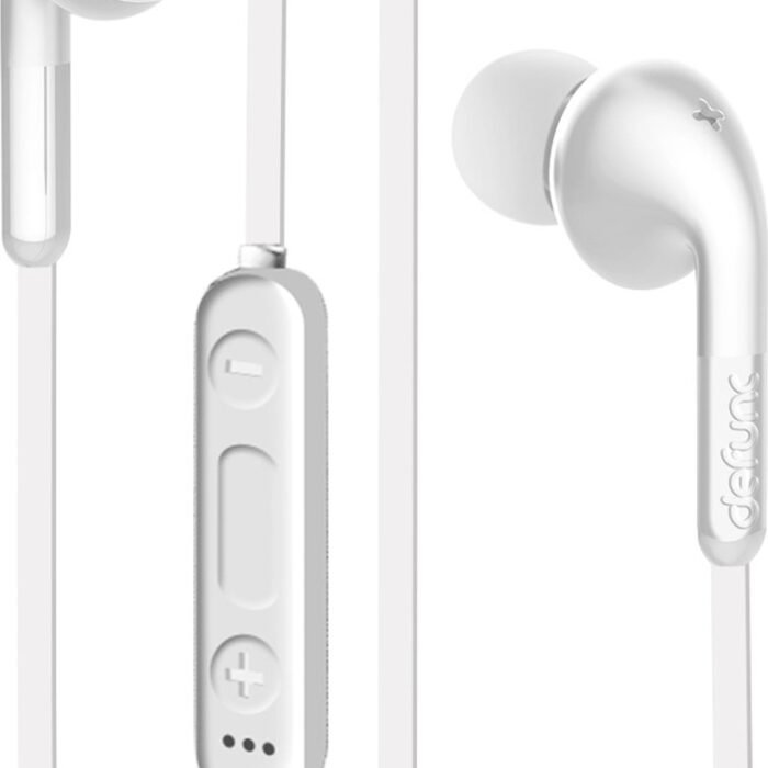 Defunc Bluetooth Achter de Nek Headset Afstandsbediening en HD Microfoon Wit