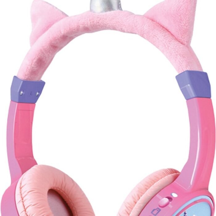 Mobilize Over Ear Kinder Koptelefoon | Max. 85 dB | Ideeal voor Kinderen tot 8 Jaar |Bluetooth 5.3 | Aux-Kabel | Eenhoorn Ontwerp | Roze