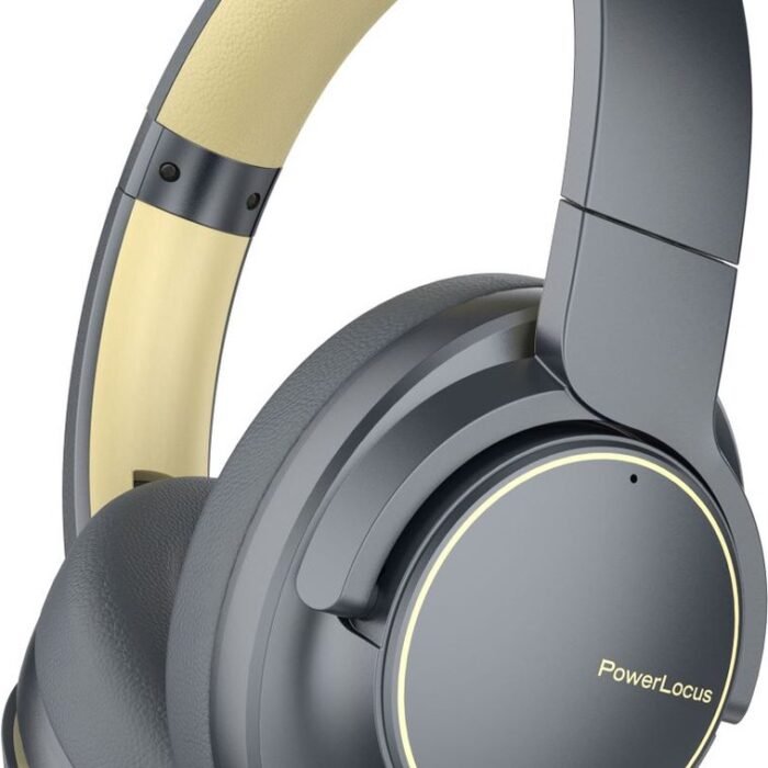 PowerLocus MoonFly Koptelefoon Over-Ear met Passief Noise Cancelling, Draadloze Hoofdtelefoon, Voice Assistant Activation - Asphalt Grey