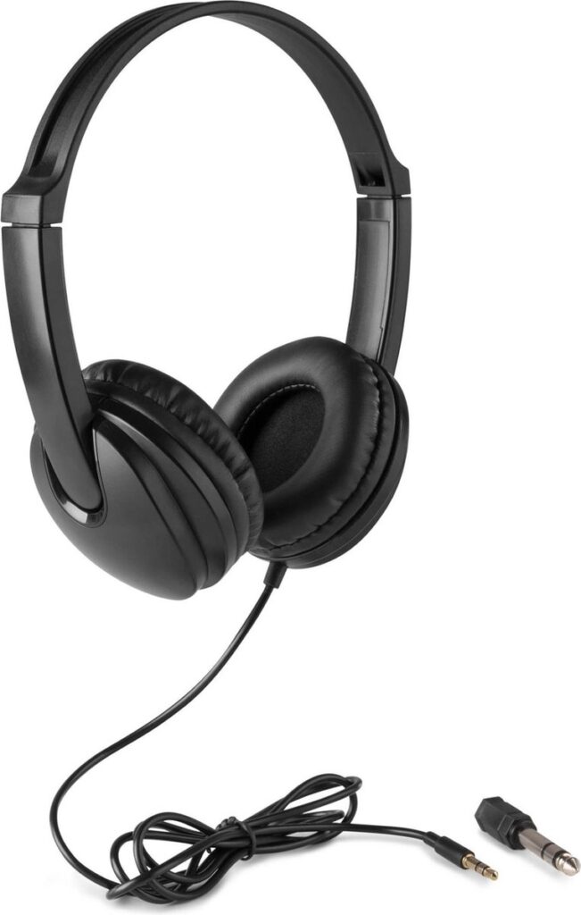 Koptelefoon kinderen en volwassenen - Vonyx VH100 universele hoofdtelefoon voor telefoon, tablet, pc, muziekinstrument, etc. - Zwart