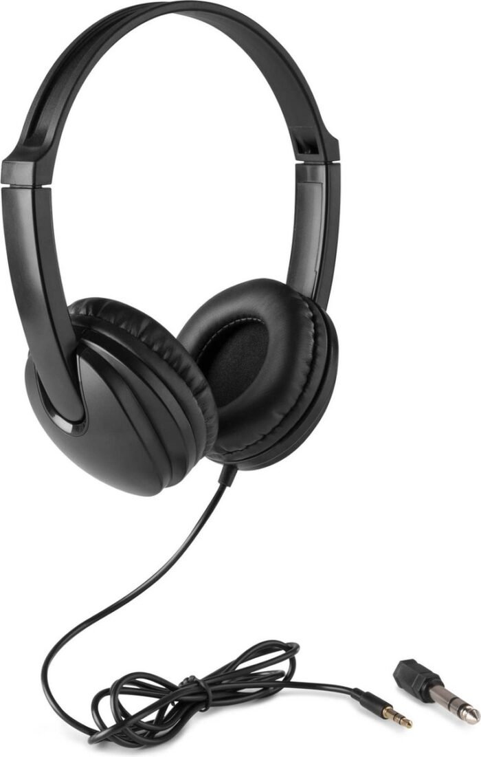 Koptelefoon kinderen en volwassenen - Vonyx VH100 universele hoofdtelefoon voor telefoon, tablet, pc, muziekinstrument, etc. - Zwart