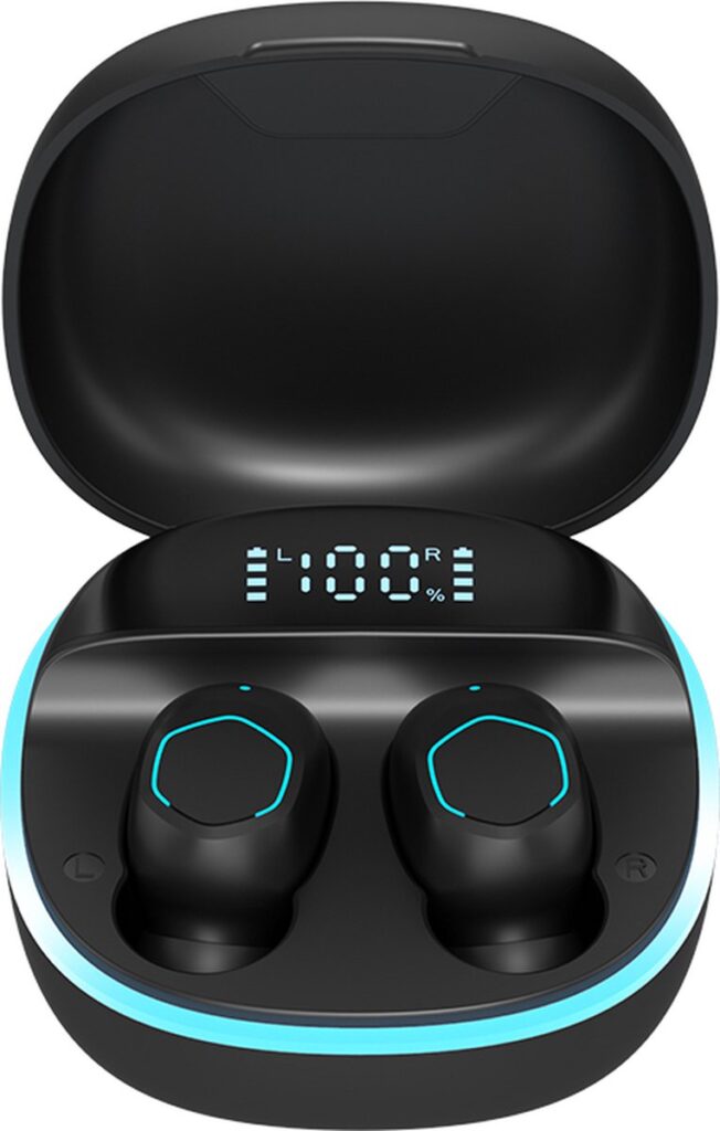 Pro Care Excellent Quality® M13B Hifi Bluetooth 5.2 Draadloze Earbuds - Wireless - Earbuds Wireless Noise Cancelling - LED Charging - Tiptoetsen - Inline Microfoon - IOS Android Smartphones Tablets - Zwart - LED Light Ring