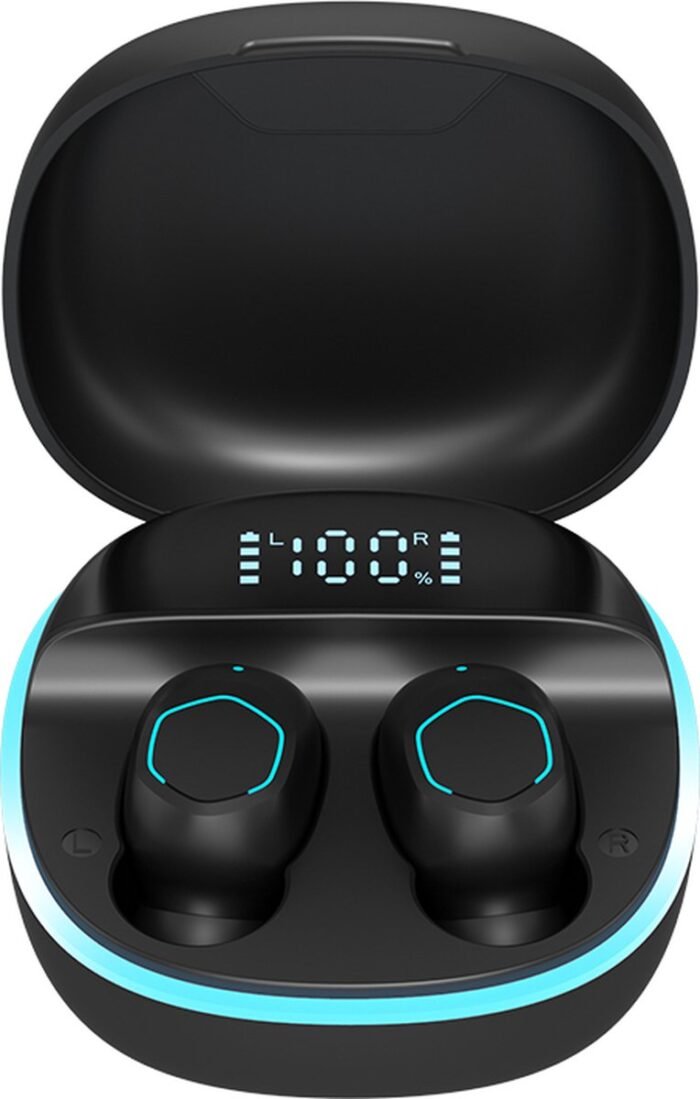 Pro Care Excellent Quality® M13B Hifi Bluetooth 5.2 Draadloze Earbuds - Wireless - Earbuds Wireless Noise Cancelling - LED Charging - Tiptoetsen - Inline Microfoon - IOS Android Smartphones Tablets - Zwart - LED Light Ring