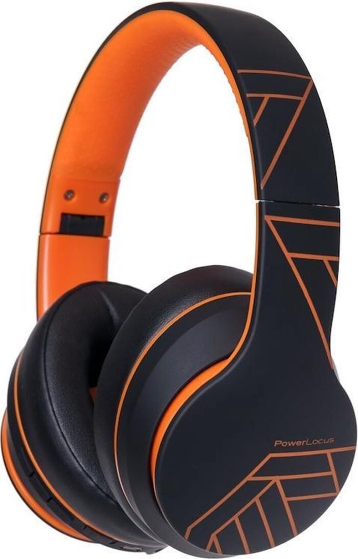 PowerLocus P6 draadloze Over-Ear Koptelefoon Inklapbaar - Bluetooth Hoofdtelefoon - Met microfoon - Zwart/Oranje