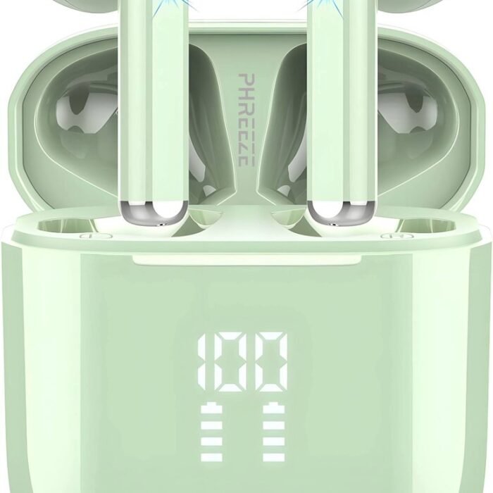 Draadloze Oortjes met LED Display - Bluetooth 5.3 - Groen - Volledig Draadloos - Oordoppen met Microfoon - Oordopjes Bluetooth - Earbuds