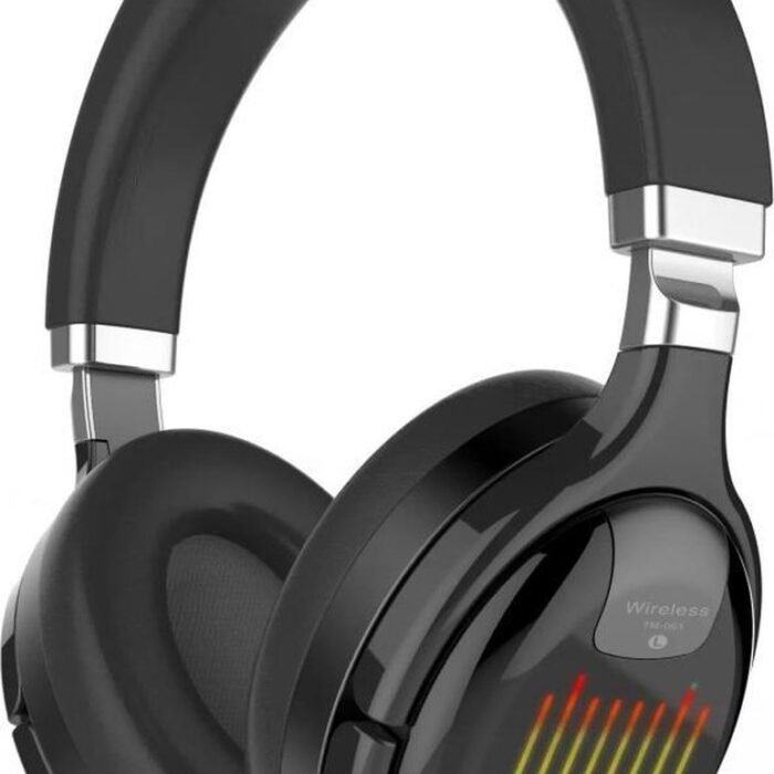 DrPhone WH1 Bluetooth 5.0 + EDR Koptelefoon met RGB verlichting Met Microfoon - FM/ MicroSD & AUX – Zwart
