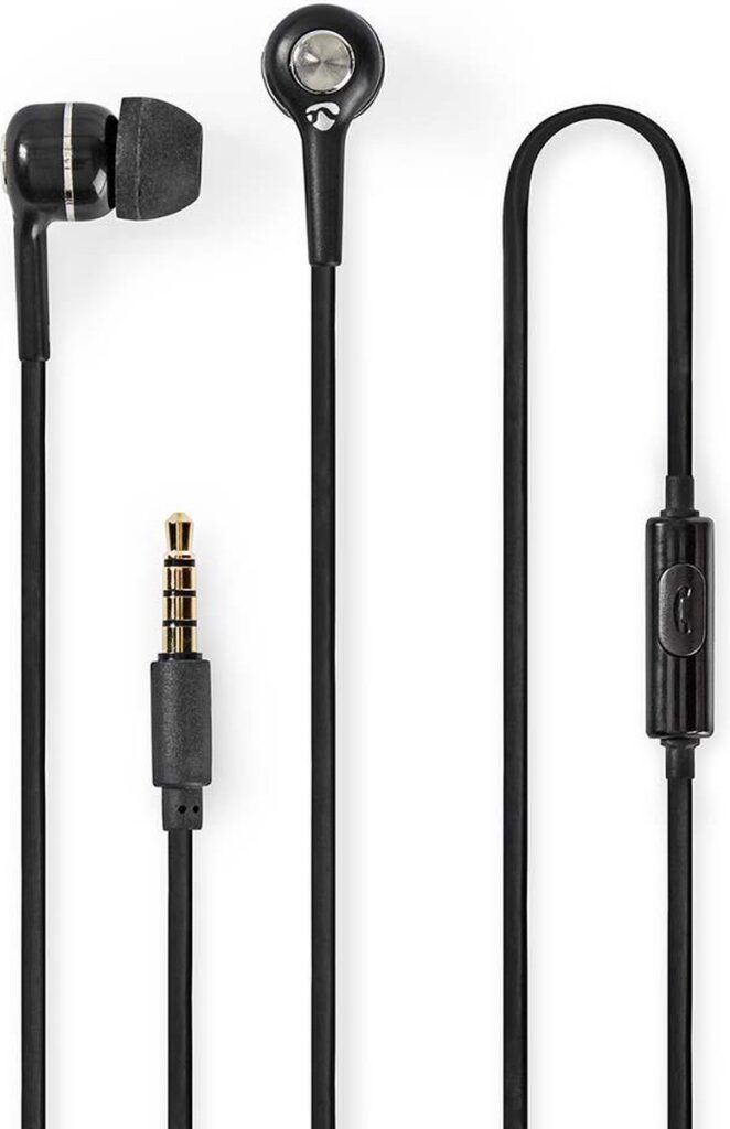 Nedis Bedrade Koptelefoon - 3,5 mm - Kabellengte: 1.20 m - Ingebouwde microfoon - Volumebediening - Zilver / Zwart