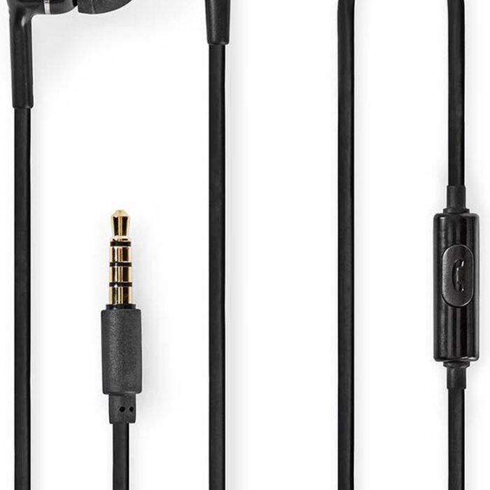 Nedis Bedrade Koptelefoon - 3,5 mm - Kabellengte: 1.20 m - Ingebouwde microfoon - Volumebediening - Zilver / Zwart