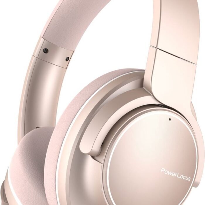 PowerLocus MoonFly Koptelefoon Over-Ear met Passief Noise Cancelling, Draadloze Hoofdtelefoon, Voice Assistant Activation - Rose Gold