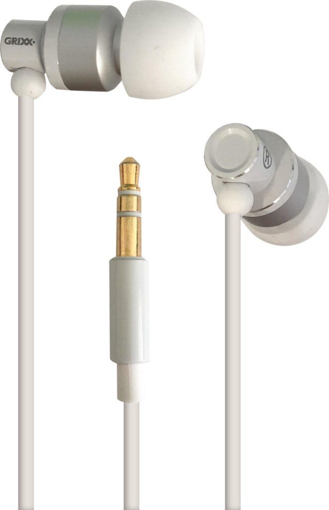 Grixx Optimum In-Ear oordopjes - 10mm Driver - 3 maten oorcaps - Wit