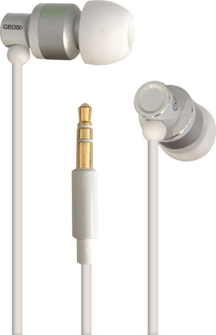 Grixx Optimum In-Ear oordopjes - 10mm Driver - 3 maten oorcaps - Wit
