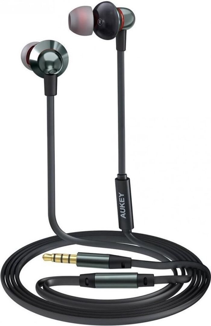 AUKEY In Ear hoofdtelefoon, Bedrade hoofdtelefoon Bas Stereo Oordopjes Headset met microfo