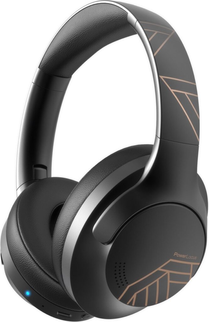 PowerLocus P3 - Bluetooth Koptelefoon – Draadloos – Over-ear – 50 uur batterijduur – Microfoon - Zwart/Goud