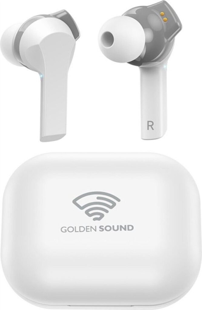 Golden Sound draadloze oordopjes - Bluetooth oordopjes - Sport oordopjes - Bluetooth Oortjes - Geschikt voor elke laptop en smartphone - Wit - Active Noise cancelling