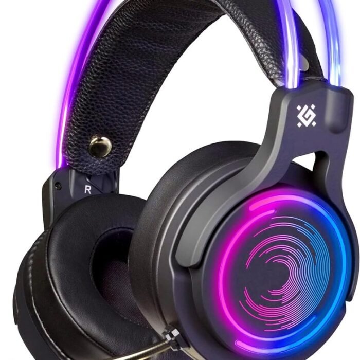 StayPowered Gaming Headset - Meeslepende 7.1 Surround Sound - Noise-Cancelling Microfoon - LED-Verlichting - Comfortabel Verstelbaar Design - Geschikt voor PC, PS4 & Laptop - Ideaal voor Lange Gaming Sessies - Zwart - Levering Sneller dan Aangegeven!