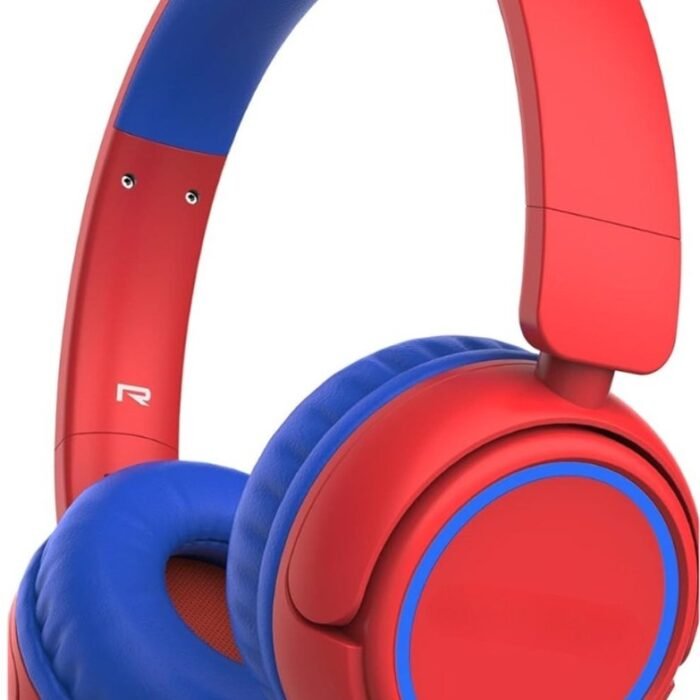 StayPowered Koptelefoon - Veilig & Comfortabel voor Kinderen - 85dB Geluidslimiet - Zacht Memory-Schuim - Ergonomisch Ontwerp - Opvouwbaar & Duurzaam - Verstrengelvrij Kabel - Universele Compatibiliteit - Rood - Levering Sneller dan Aangegeven!
