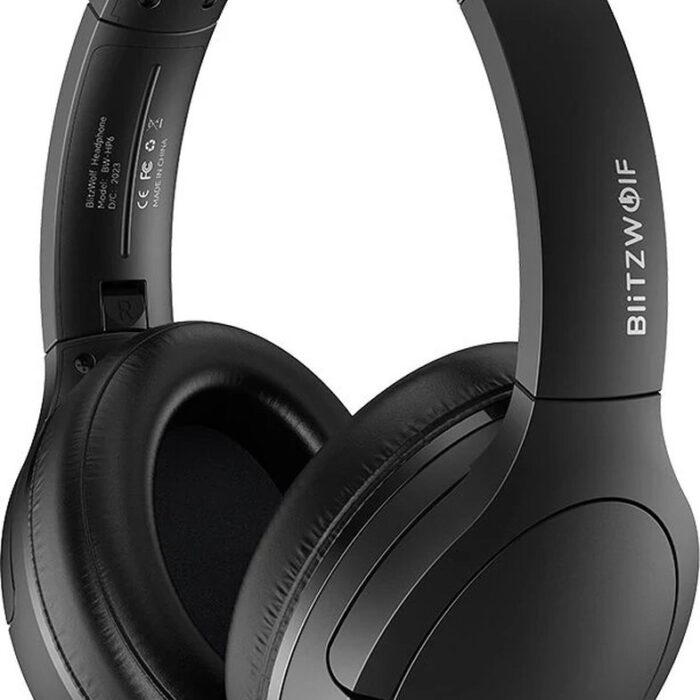 Blitzwolf® BW-HP6 Pro bluetooth - hoofdtelefoon - ANC: actieve ruisonderdrukkende mircofoon - 40 MM luidspreker, AAC-codering, 70 UUR gebruik - zwart