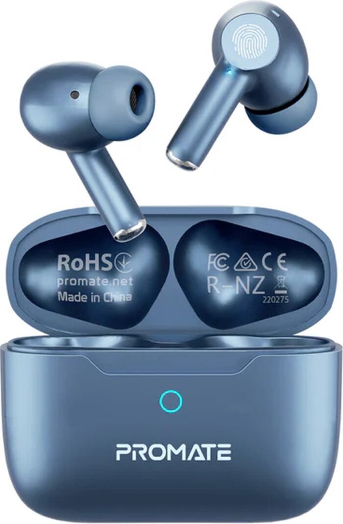 ProMate® ProPods - True Wireless Earbuds - Actieve Ruisonderdrukking - IntelliTouch Bediening - Bluetooth 5.3 - 25 Uur Speeltijd - Ergonomisch Ontwerp - Hoge-Fidelity Audio - Waterbestendig - IPX5 - Comfortabel en Duurzaam - Zwart
