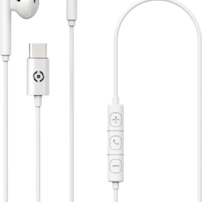 Celly UP1100TYPECWH hoofdtelefoon/headset Hoofdtelefoons Bedraad In-ear Oproepen/muziek USB Type-C Wit