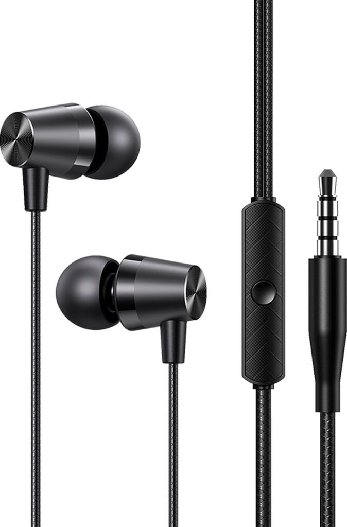 USAMS Bedrade In-Ear Oordopjes 1.2m met 3.5mm AUX aansluiting - Zwart