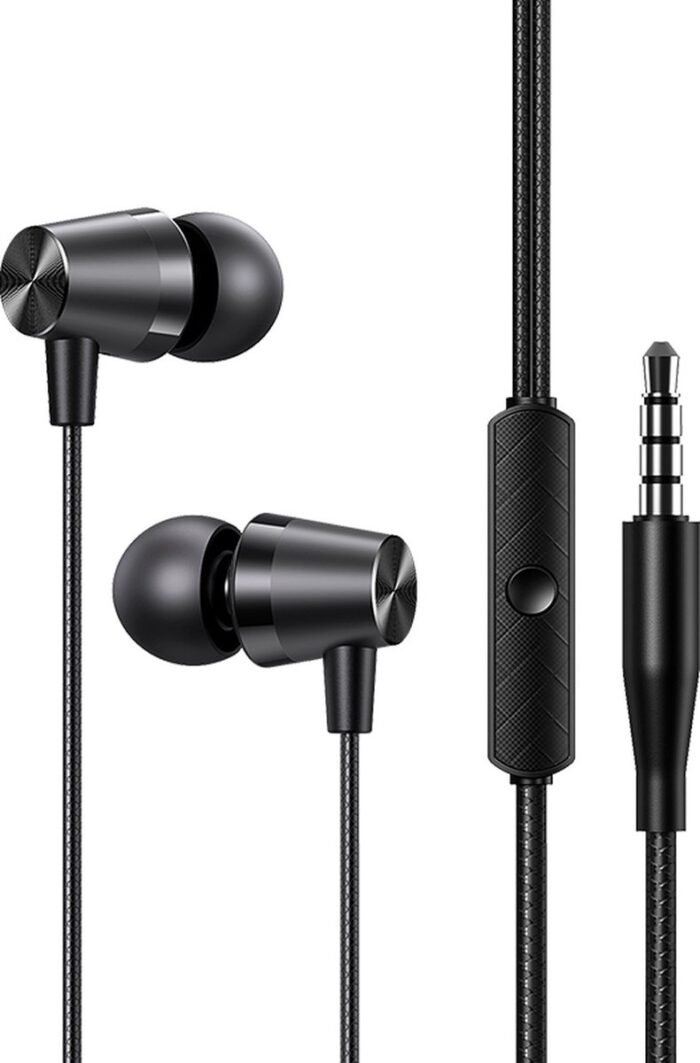 USAMS Bedrade In-Ear Oordopjes 1.2m met 3.5mm AUX aansluiting - Zwart