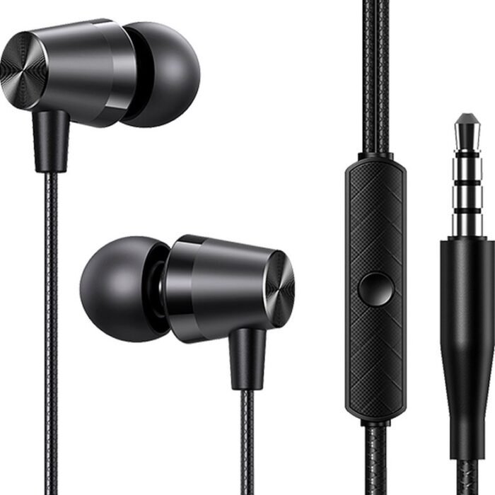 USAMS Bedrade In-Ear Oordopjes 1.2m met 3.5mm AUX aansluiting - Zwart
