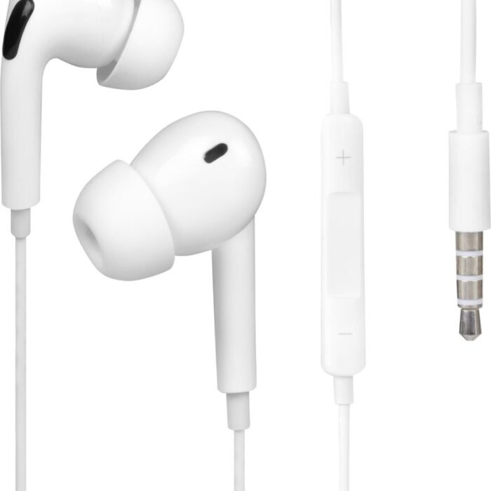 Nuvance - Oortjes met Draad - 3.5mm Jack Aansluiting - Oordopjes met Draad - In-Ear Oortjes met Draad en Microfoon - Wit