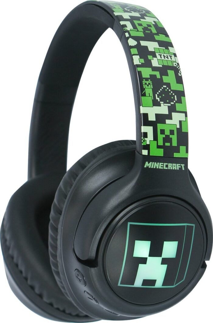 Minecraft - bluetooth koptelefoon over-ear - led lights design - microfoon - 50 uur speeltijd - verstelbaar