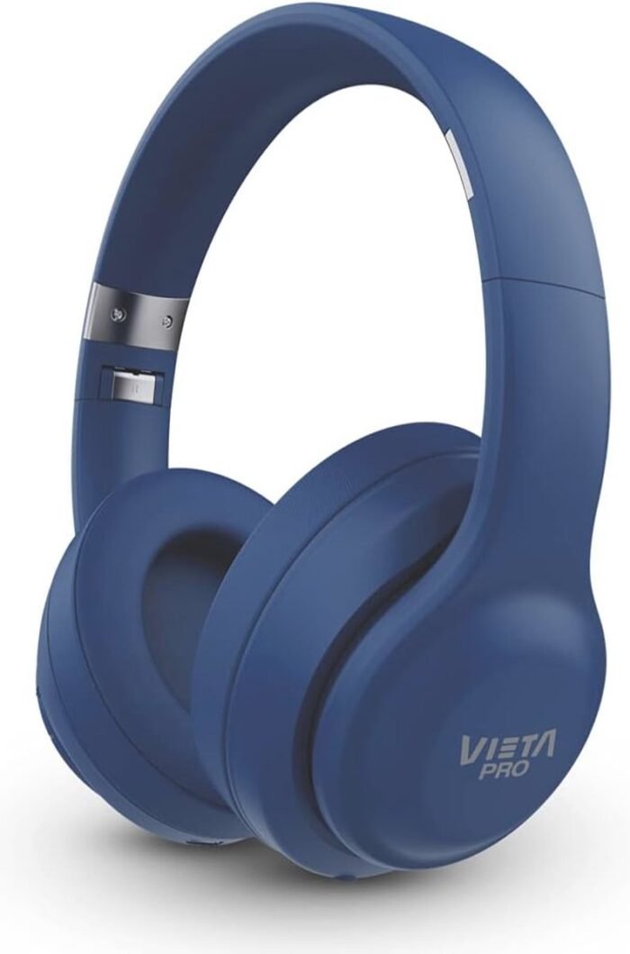 Bluetooth Hoofdtelefoon met Microfoon, Voice Assistent, 20 Uur Looptijd en AUX-in, Blauw