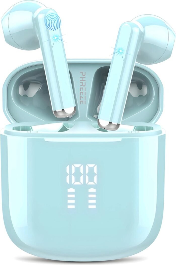 Draadloze Oortjes met LED Display - Bluetooth 5.3 - Blauw - Volledig Draadloos - Oordoppen met Microfoon - Oordopjes Bluetooth - Earbuds
