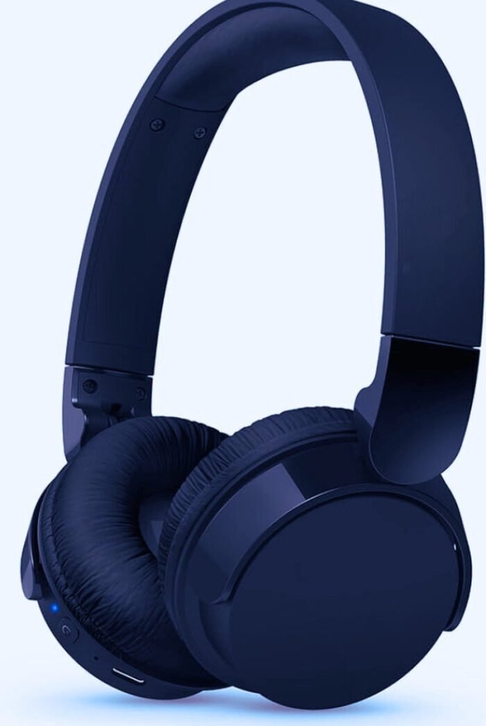 Leichte On-Ear Draadloze Bluetooth Hoofdtelefoon Met Passieve Geluidsisolatie - 55 Uur Afspeeltijd -Natuurlijke Geluid - Heldere Gesprekken - Dynamische Bass - 2 Uur USB Opladen - Blauw