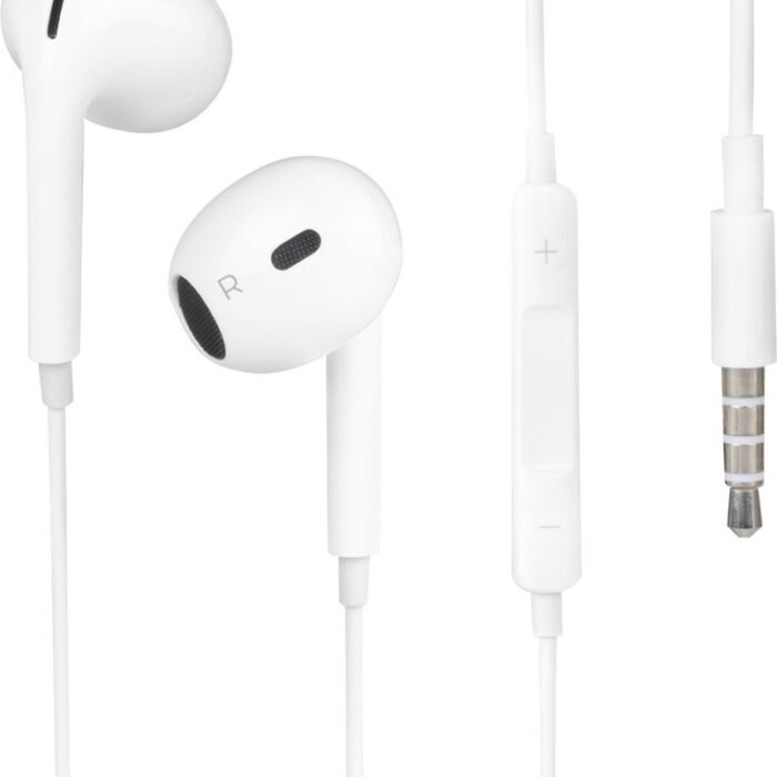 Nuvance - Oortjes met Draad - 3.5mm Jack Aansluiting - In-Ear Oordopjes met Draad - Oortjes met Draad en Microfoon - Wit