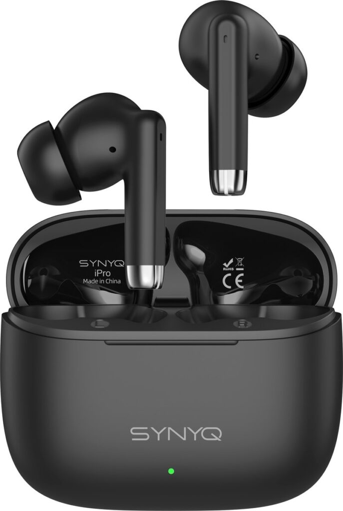 Synyq iPro - Draadloze Oordopjes – Bluetooth Oordopjes – Oortjes draadloos – Oordopjes draadloos - Draadloze oortjes bluetooth - Zwart
