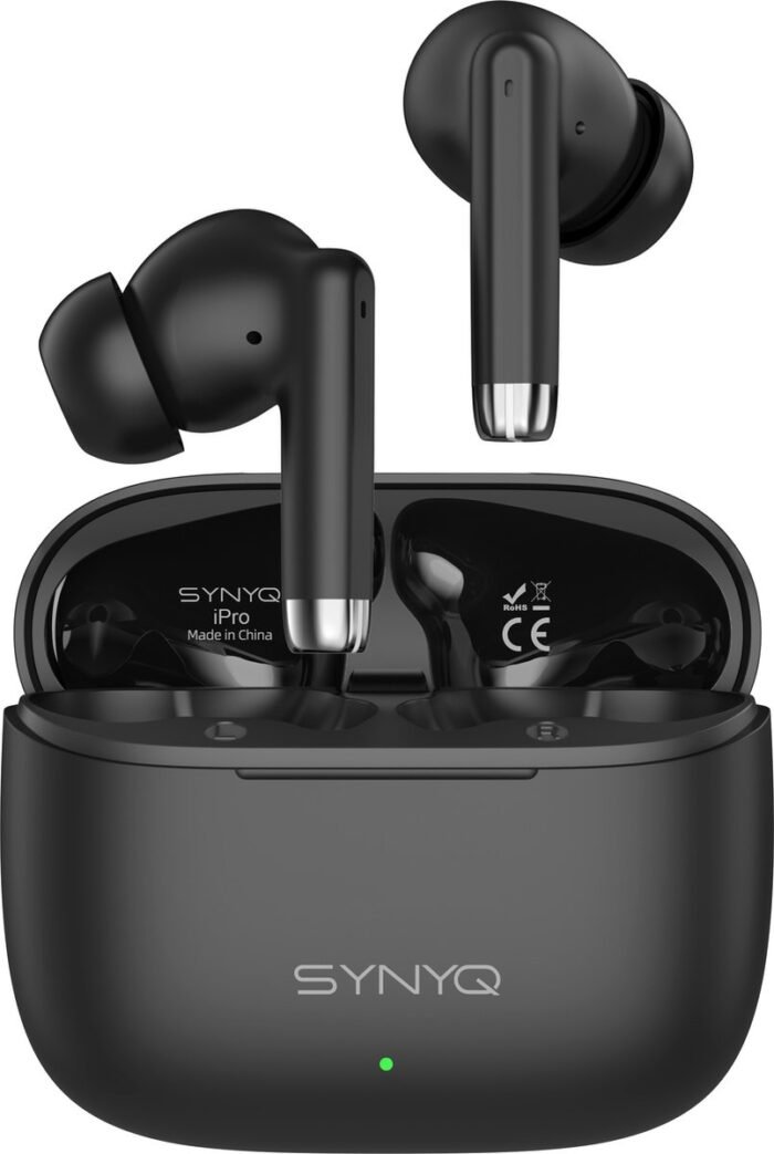 Synyq iPro - Draadloze Oordopjes – Bluetooth Oordopjes – Oortjes draadloos – Oordopjes draadloos - Draadloze oortjes bluetooth - Zwart