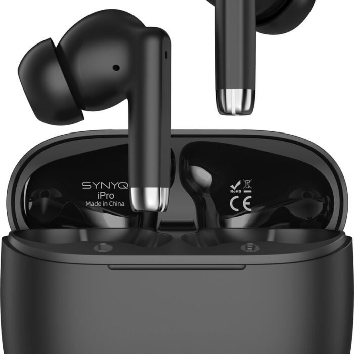 Synyq iPro - Draadloze Oordopjes – Bluetooth Oordopjes – Oortjes draadloos – Oordopjes draadloos - Draadloze oortjes bluetooth - Zwart