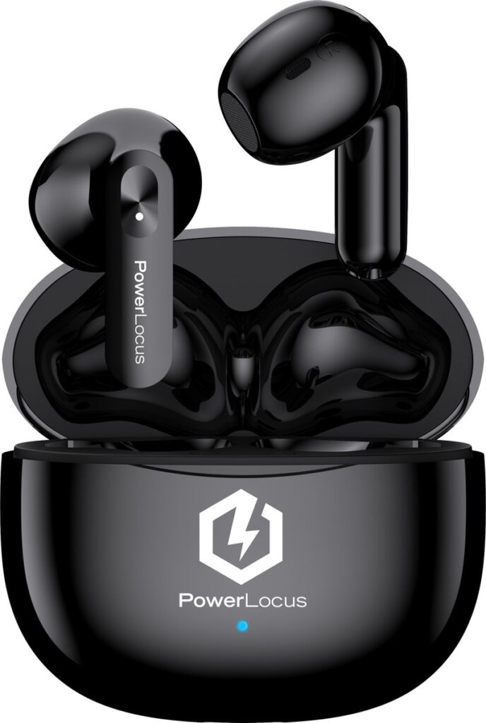 PowerLocus Vibe Draadloze Oordopjes - Bluetooth oordopjes - ENC Microfoon - Touch Sensor Button - Lange Batterijduur - Zweetbestendig - Zwart