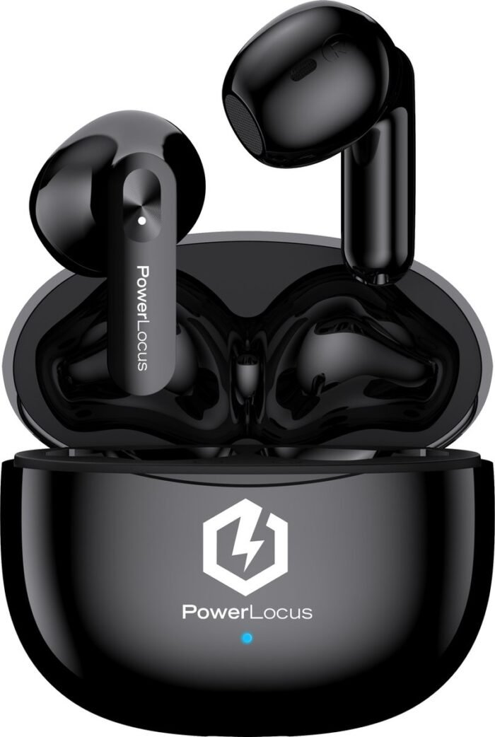 PowerLocus Vibe Draadloze Oordopjes - Bluetooth oordopjes - ENC Microfoon - Touch Sensor Button - Lange Batterijduur - Zweetbestendig - Zwart